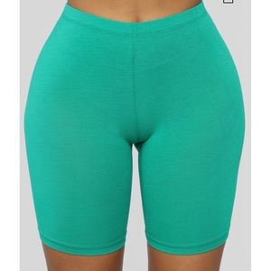 Fashion Nova Natalee Biker Shorts - Green